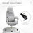 Home Office Chair w/ Manual Footrest Recliner Padded Modern Adjustable Swivel Seat w/ 2 Pillows Armrest Ergonomic Grey