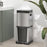 20+14L Double Kitchen Bin, Pedal Bin with Soft-Close Lid, Silver