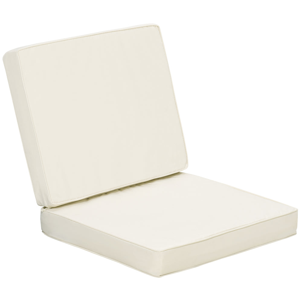 Set of 2 Garden Seat and Back Cushion Set, Replacement Cushions for Outdoor Furniture with Seat Cushion and Back Cushion, Cream White