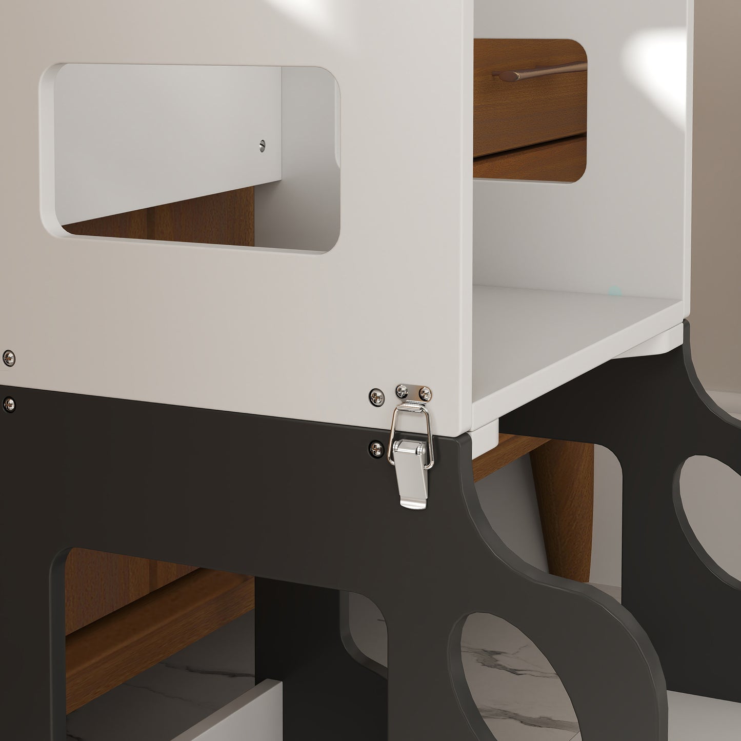 Toddler Step Stool, 4 in 1 Foldable Toddler Step, Grey