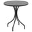 66cm Patio Table, Round Garden Table, Outdoor Side Table with Steel Frame and Slat Tabletop, Black