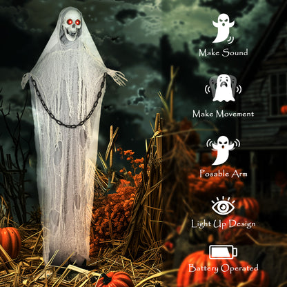 183 cm Life Size Scary Halloween Decorations, Battery Operated