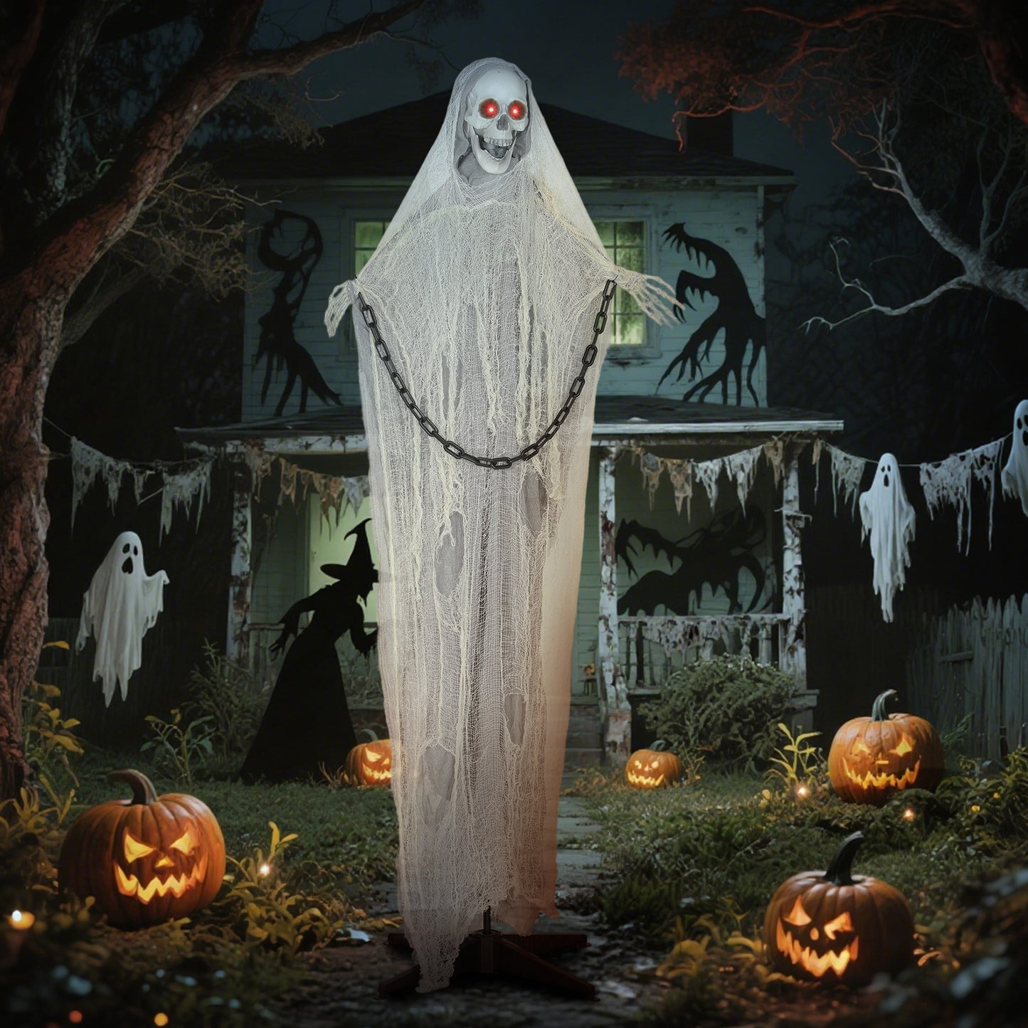 183 cm Life Size Scary Halloween Decorations, Battery Operated