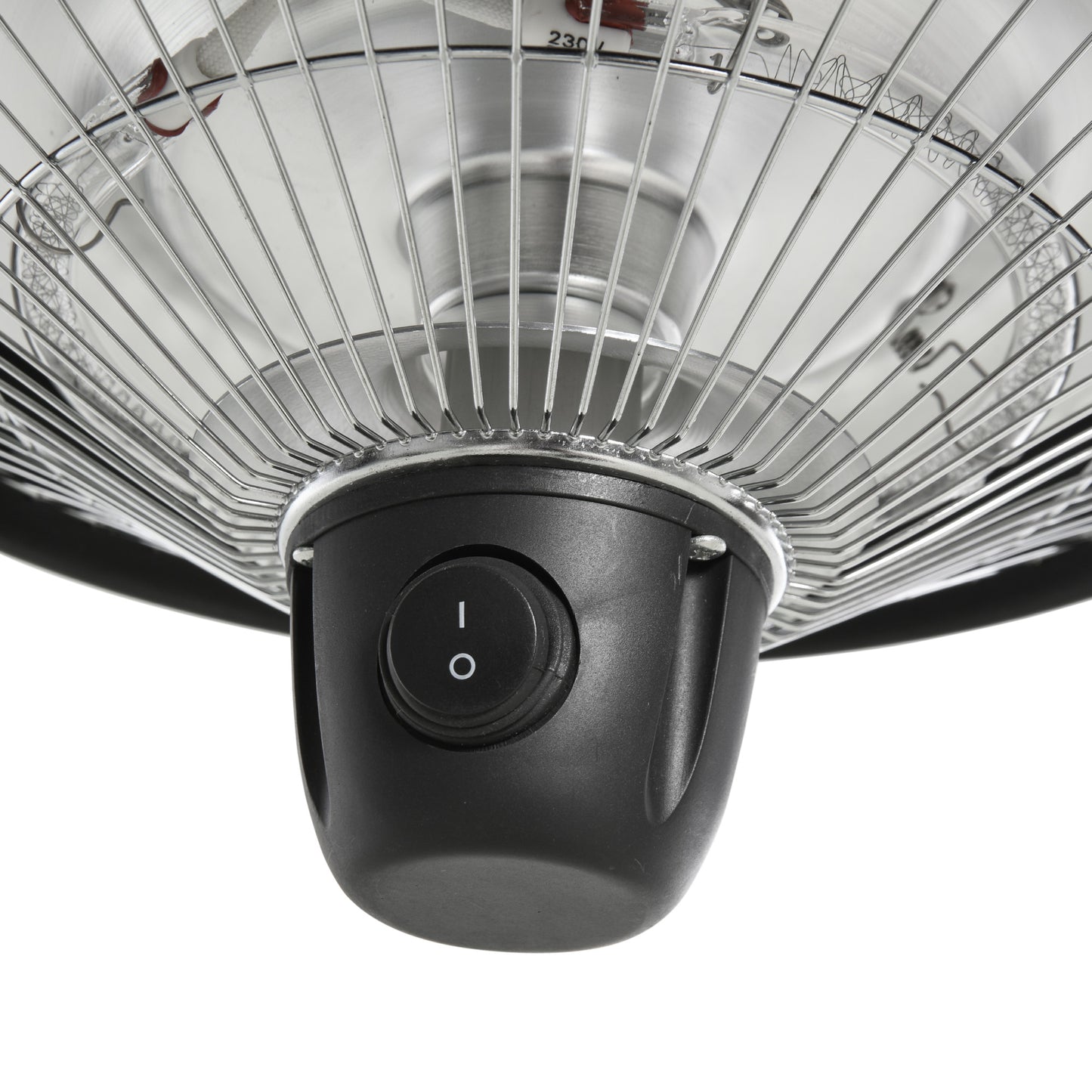 600W Electric Heater Ceiling Hanging Halogen Light w/ Hook Chain Black