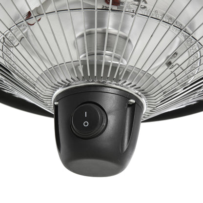 600W Electric Heater Ceiling Hanging Halogen Light w/ Hook Chain Black