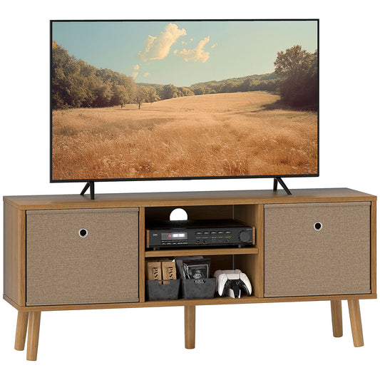 Modern TV Cabinet Stand w/ Shelves & Drawers, Bedroom Brown