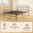 4ft Metal Double Platform Bed Frame w/ Underbed Storage Headboard Black