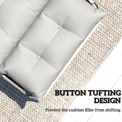 Garden Lounge Chair Cushions Set of 2, 220gsm Fabric, Light Grey
