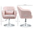 Stylish Retro Linen Swivel Tub Chair Steel Frame Cushion Seat Pink