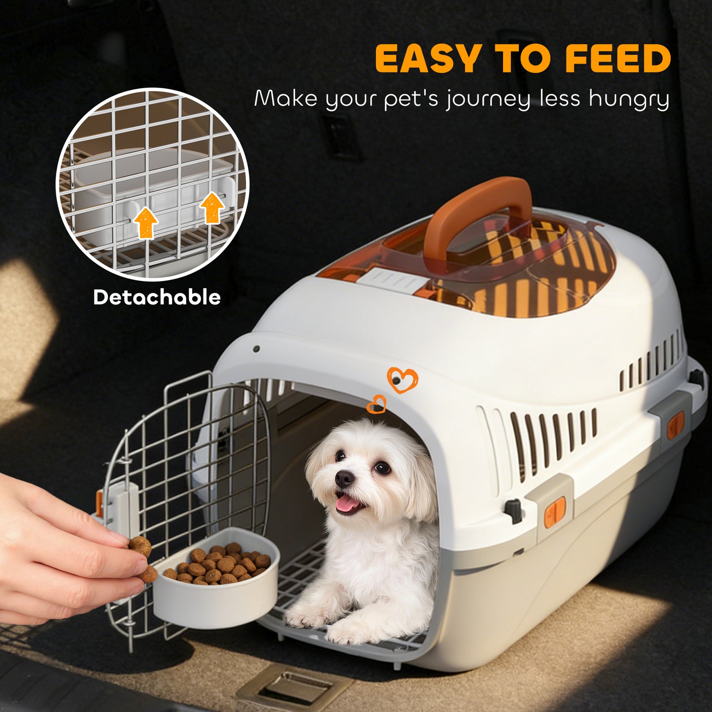 Plastic Pet Carrier, Top Load Hard Shell Cat Carrier, Max 4 KG