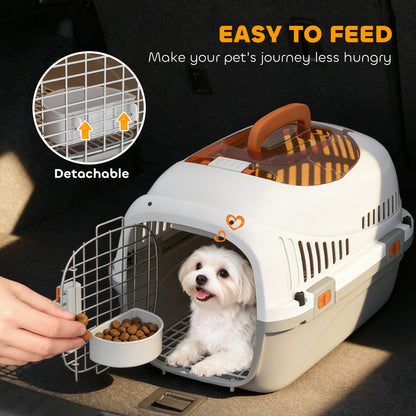 Plastic Pet Carrier, Top Load Hard Shell Cat Carrier, Max 4 KG