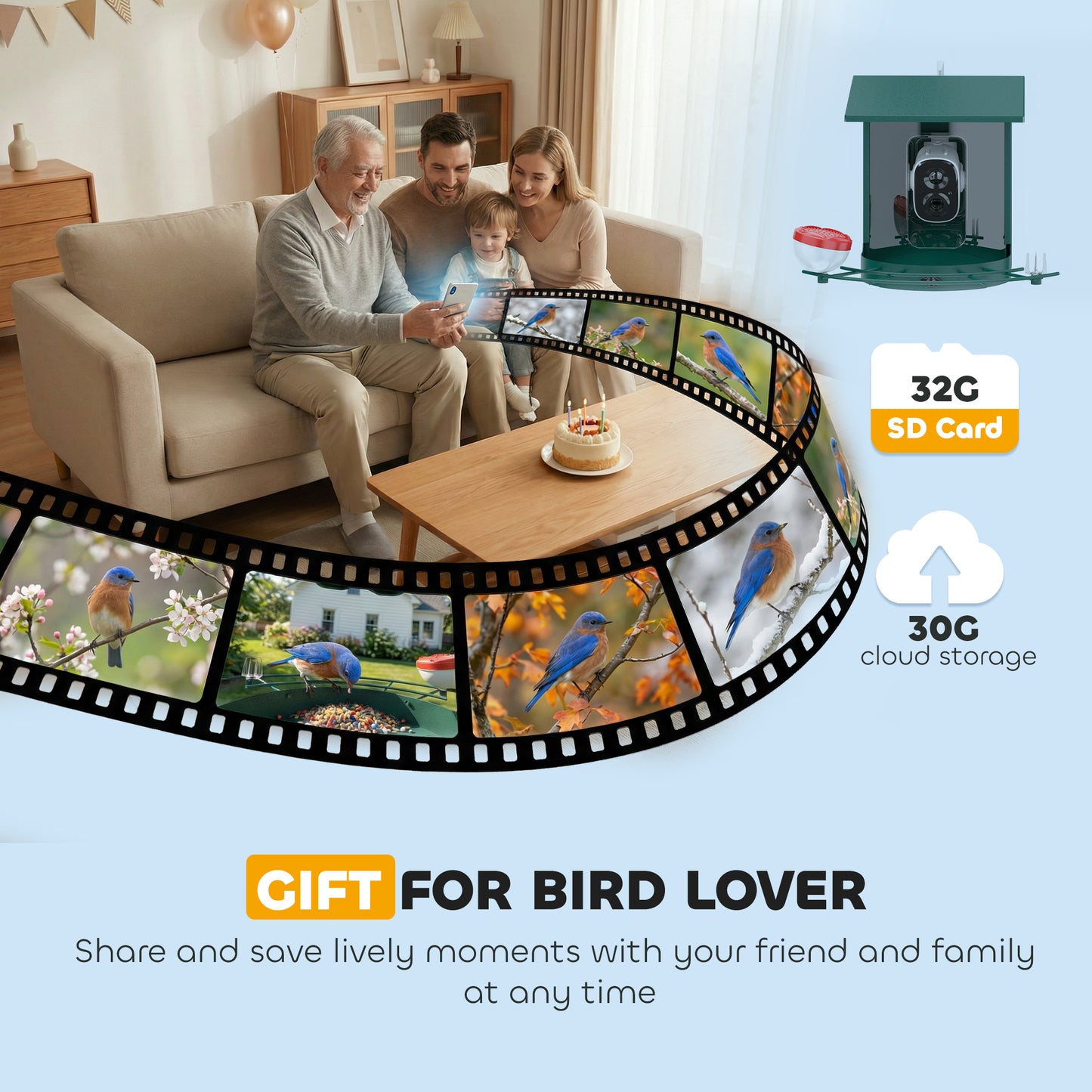 Smart Bird Feeder Camera with AI Identifies 16,000+ Bird Species