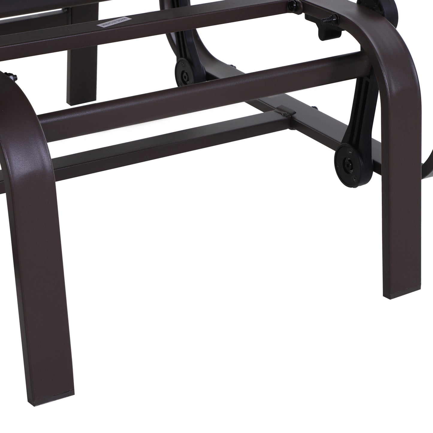 Outdoor Gliding Rocking Chair with Sturdy Metal Frame Garden Comfortable Swing Chair for Patio, Backyard and Poolside, Brown
