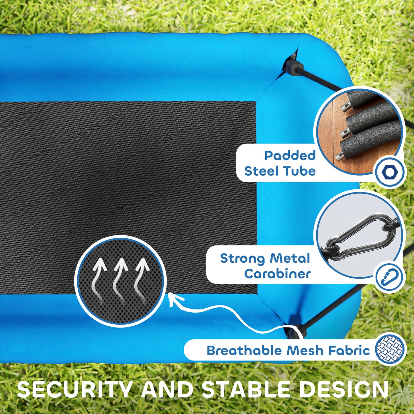 Nest Swing with Adjustable Ropes for Kids, Blue