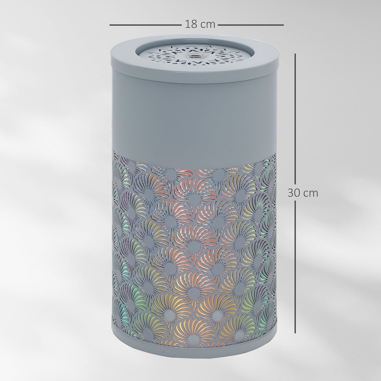 Outdoor Waterfall Fountain Water Feature with LED, Light Grey