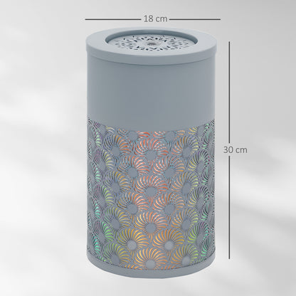 Outdoor Waterfall Fountain Water Feature with LED, Light Grey