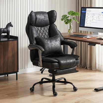 Big and Tall Office Chair with Lumbar Support, Black