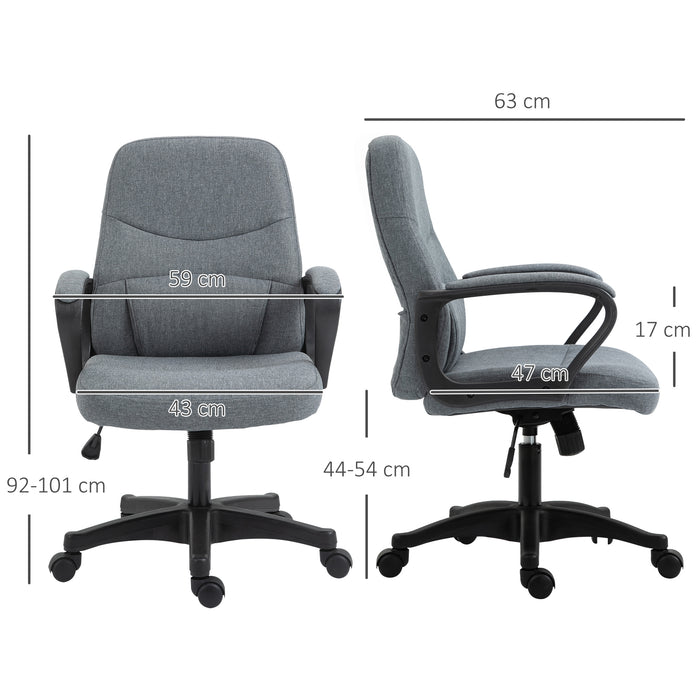 Office Chair with Massager Lumbar High Back Ergonomic Support Office 360¬¨‚àû Swivel Chairs Adjustable Height Backrest Grey