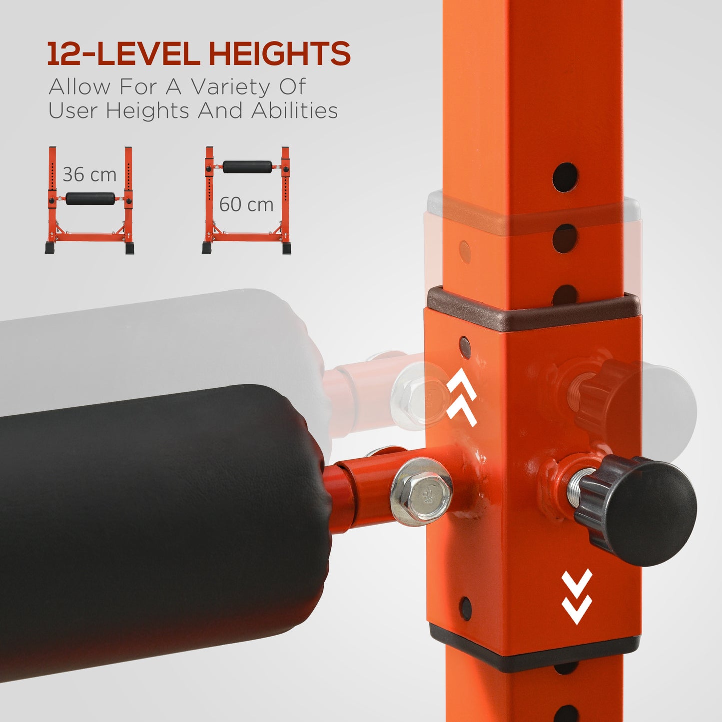 Bulgarian Split Squat Stand, 12-Level Leg Training Machine, Red