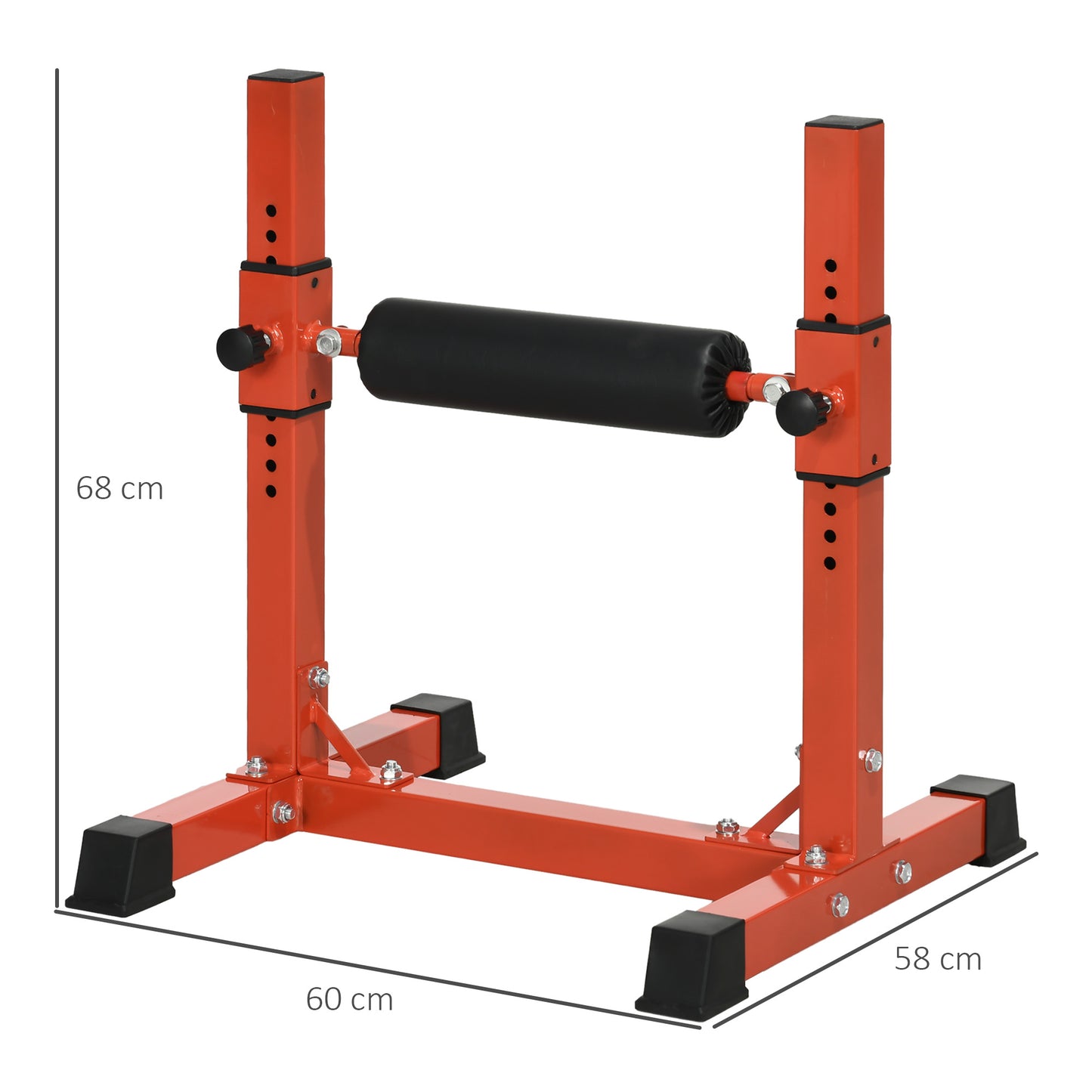 Bulgarian Split Squat Stand, 12-Level Leg Training Machine, Red