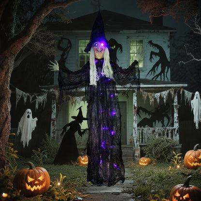 Voice Activated Halloween Animatronics Witch, Battery Operated