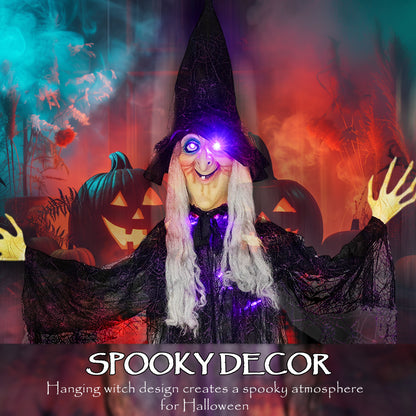 Voice Activated Halloween Animatronics Witch, Battery Operated