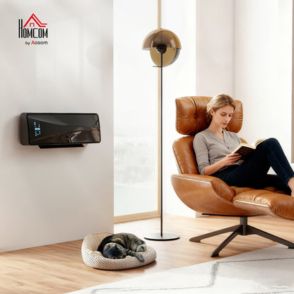 2000W Ceramic Electric Heater with Fan, Wall Heater, Black