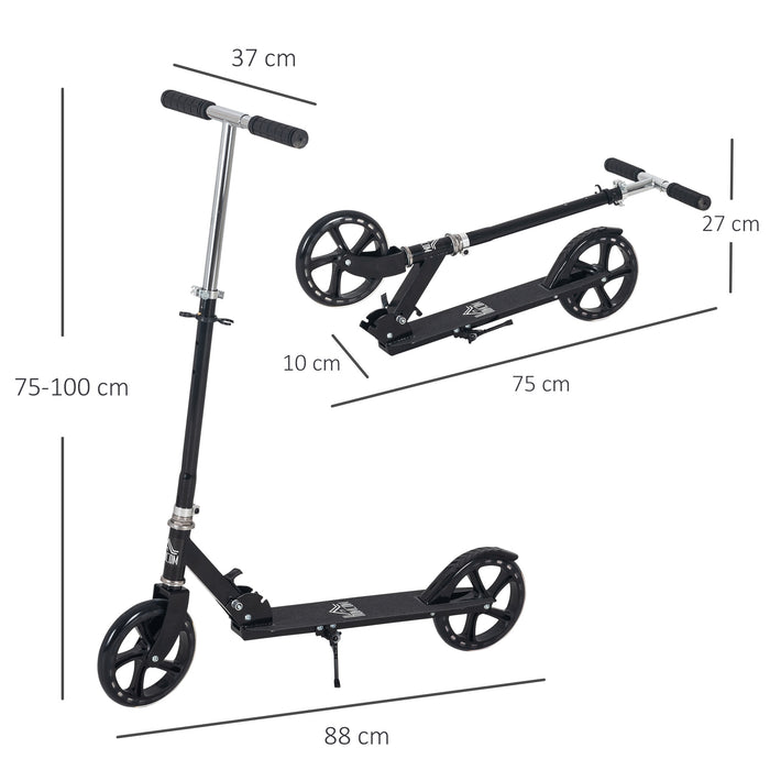 Kids Scooter Ride On Toy Height Adjustable For 7-14 Years, Black