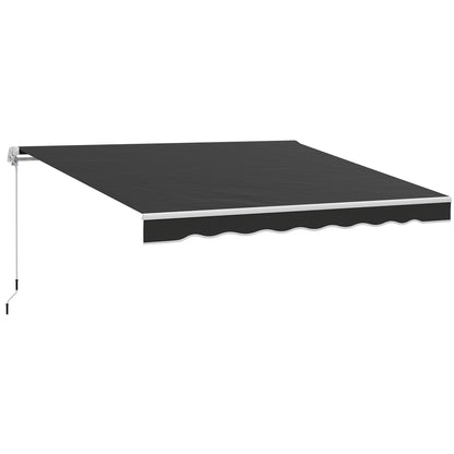 Garden Sun Shade Canopy Retractable Awning, 2.5 x 2m, Black