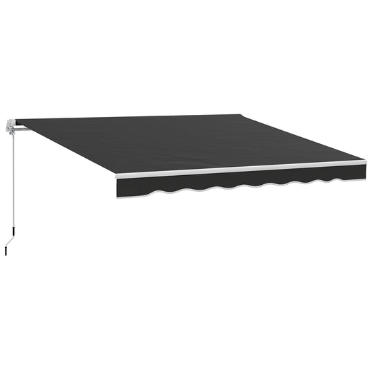 Garden Sun Shade Canopy Retractable Awning, 2.5 x 2m, Black