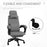 High Back Office Chair Reclining Computer Chair with Footrest Lumbar Support Adjustable Height Swivel Wheels Grey