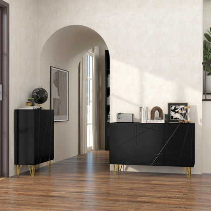 Freestanding Storage Cabinet with Adjustable Shelves for Living Room