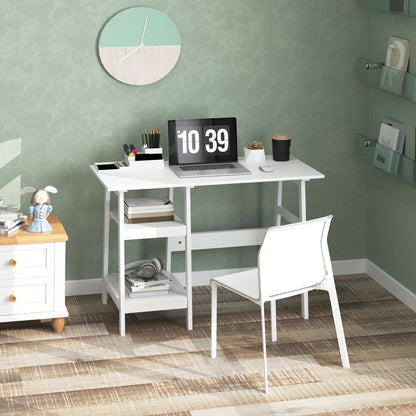 Computer Writing Desk w/ Shelf PC Workstation for Home Office White