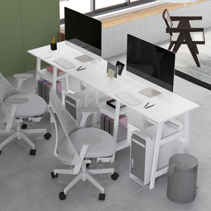 Computer Writing Desk w/ Shelf PC Workstation for Home Office White