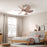 Ceiling Fan with LED Light, Flush Mount Ceiling Fan Lights with 6 Reversible Blades, Pull-chain Switch, Walnut Brown