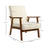 Boucle Accent Chair Armchair W/ Wide Seat for Living Room Bedroom, White