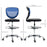 Drafting Chair, Swivel Office Draughtsman Chair, Mesh Standing Desk Chair with Lumbar Support, Adjustable Foot Ring, Armless, Blue