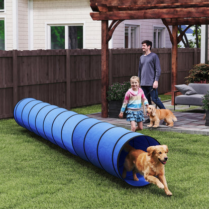 Dog Tunnel 500cm , Foldable Play Tunnel with 6 Ground Pegs and Bag