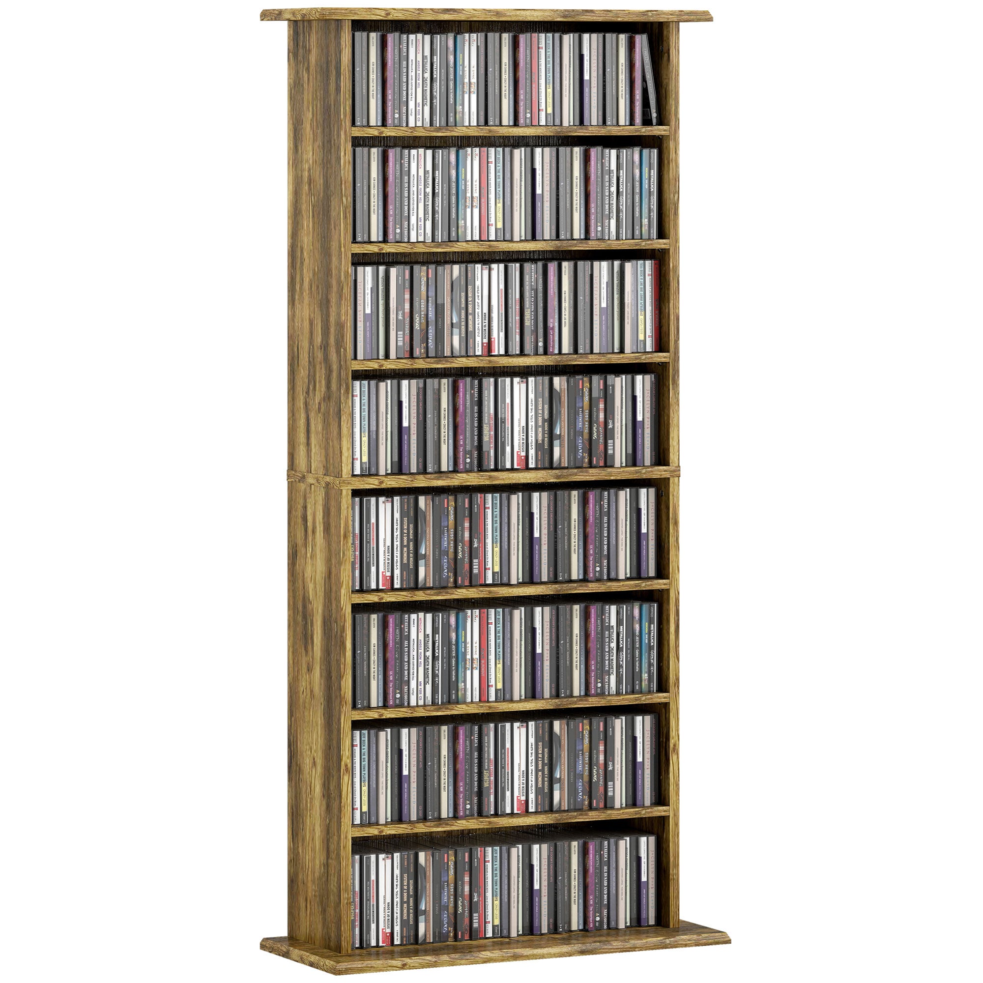 CD Storage Unit DVD Tower Blu-ray Storage Shelf for Living Room Brown ...