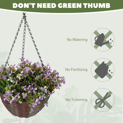 Artificial Flowers in Basket Set of 2 with 75 Leaves and 15 Flowers