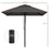 Patio Parasol Umbrella with Vent, Garden Market Table Umbrella Sun Shade Canopy with Piping Side, Grey