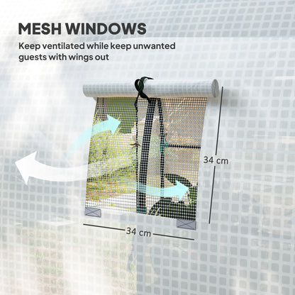 1.8 x 1.8 x 2m Polytunnel Greenhouse with Doors and Mesh Windows