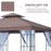 3 x 3(m) Patio Gazebo Canopy Garden Pavilion Tent Shelter with 2 Tier Roof and Mosquito Netting, Steel Frame, Coffee