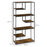 Industrial Bookcase Shelf, 7 Tier Metal Shelving, Storage Shelves for Living Room, Home Office, Bedroom, Rustic Brown