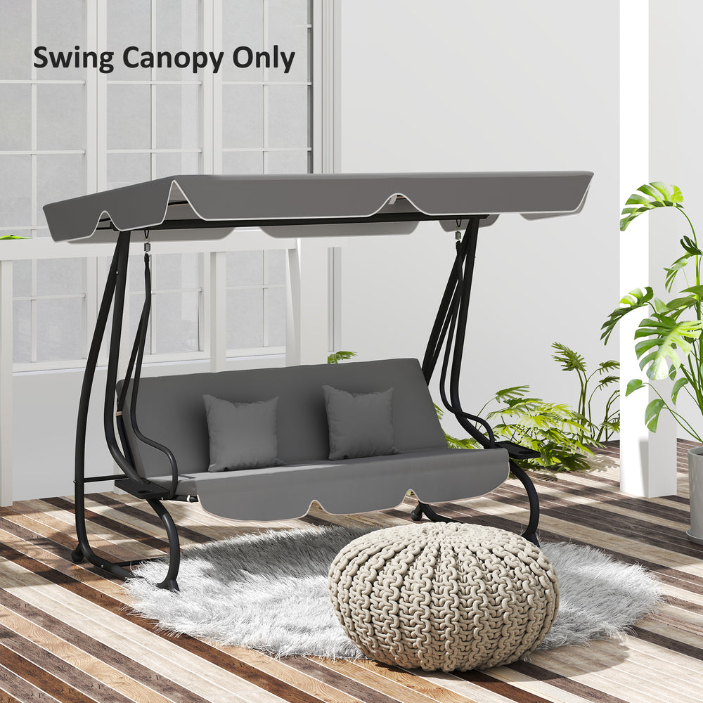 Waterproof Garden Swing Canopy Replacement 3 Seater, Dark Grey