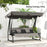 Waterproof Garden Swing Canopy Replacement 3 Seater, Dark Grey