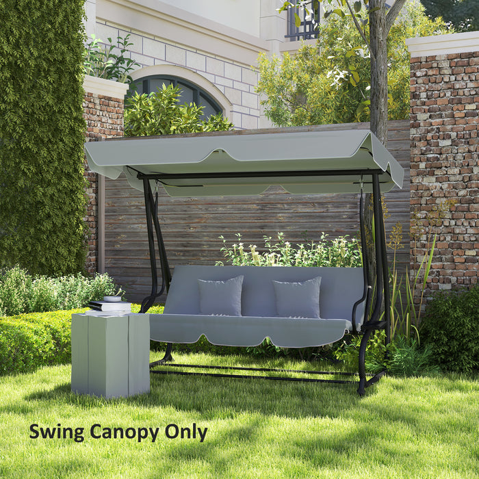 Waterproof Garden Swing Canopy Replacement 3 Seater, Dark Grey