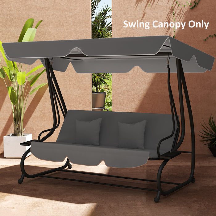 Waterproof Garden Swing Canopy Replacement 3 Seater, Dark Grey