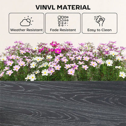 2 x 2 x 1ft Vinyl Raised Garden Bed Kit, Dark Grey