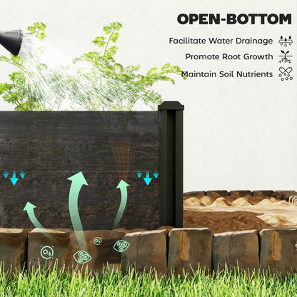 2 x 2 x 1ft Vinyl Raised Garden Bed Kit, Dark Grey